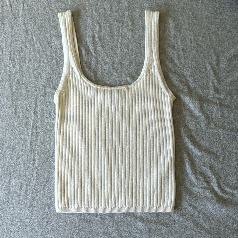 Wilfred Cream Ribbed Tank Top